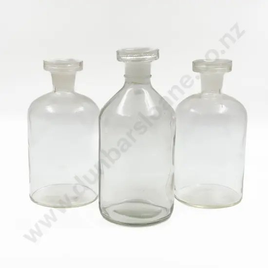 Three Assorted Vintage Chemist Bottles