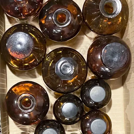 Small Box of Assorted Chemist Bottles