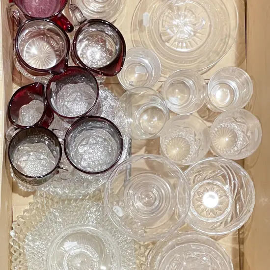 Box of Assorted Crystal and Glassware