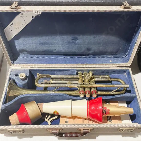 Brass Trumpet in Case with Assorted