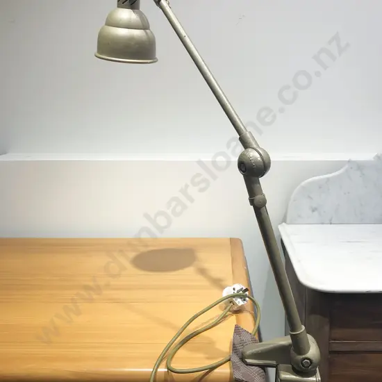 Vintage Angle-Poised Clamped Lamp