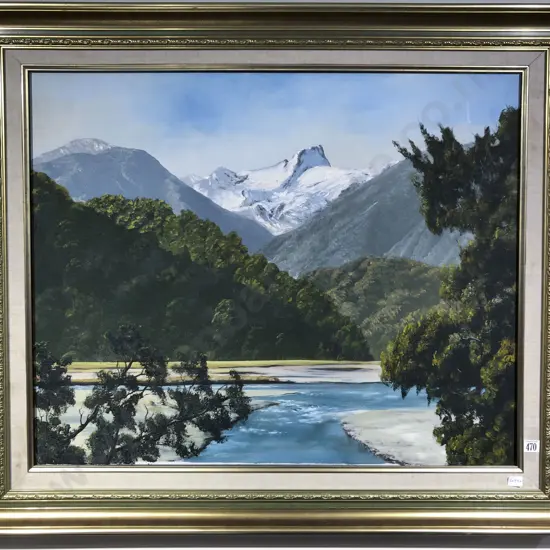 Grant Moffat - Landsbrough River Haast - Oil on Canvas