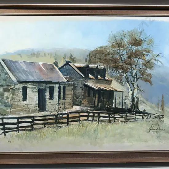 John Holmes - Cottage Landscape - Oil on Board