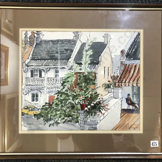 Jeannette Walker - Rooftop Scene - Watercolour