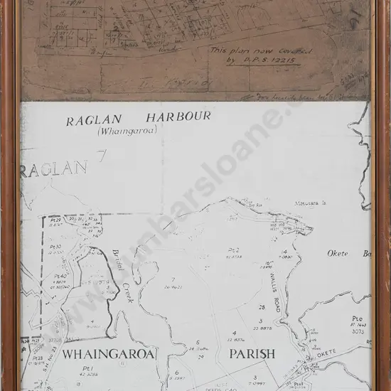 Framed Plan Map of Raglan Harbour
