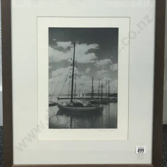 Black and White Photograph of Boat Harbour - Wellington