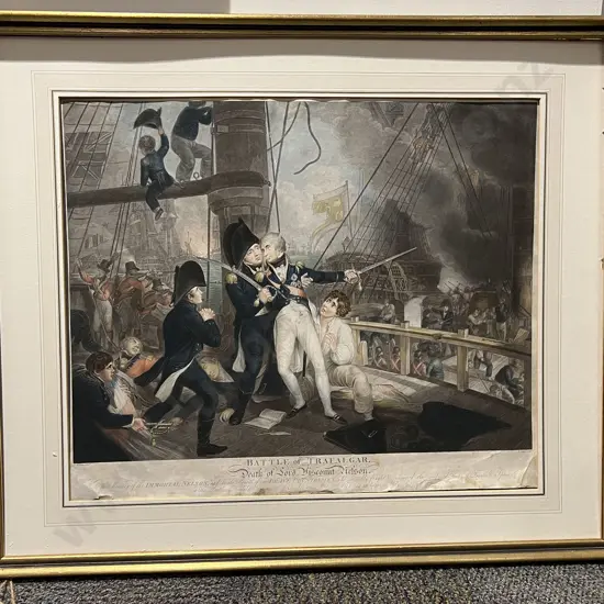Vintage Historical Print - 'Battle of Trafalgar'