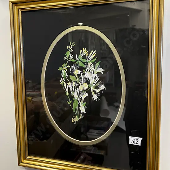 Cheryl Flewellen - Lonicera - Acrylic on Black Paper