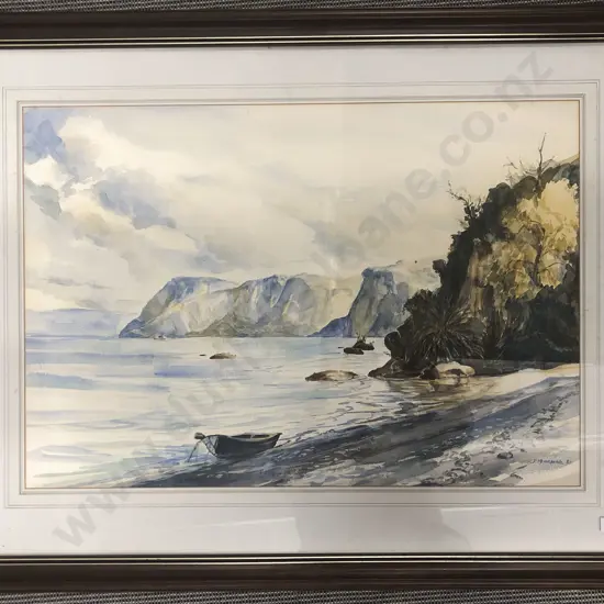 R.T. Moorhead - W/C Coastal Scene