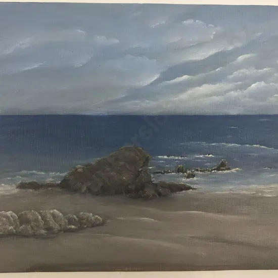 E N Hennessy - Wainuiomata Coast - Oil on Board