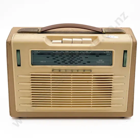 Vintage Philips Leather and Baker Light Transistor Radio