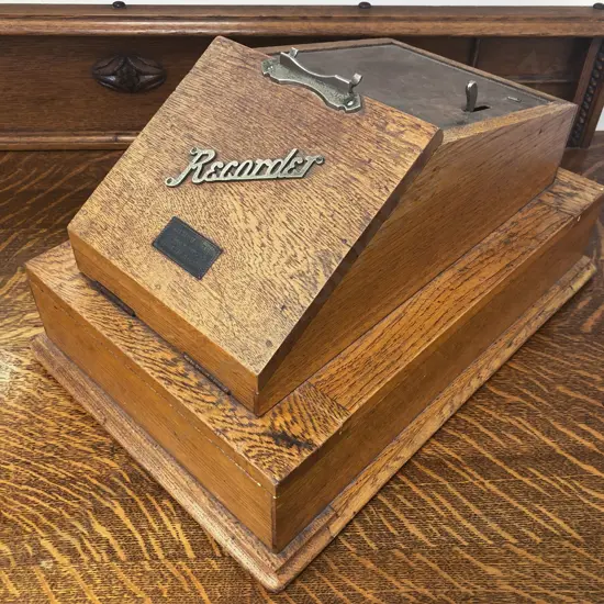 Vintage Bristow & Co Christchurch Made Vintage Oak Cash Register