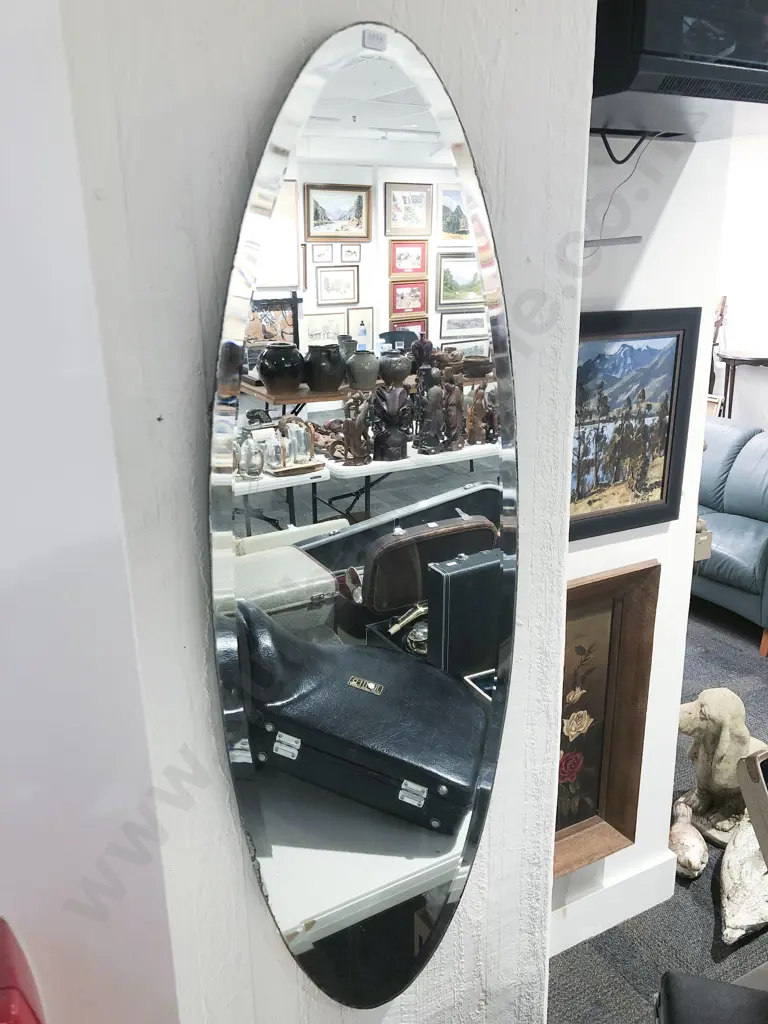 Large Oval Bevel Edged Wall Mirror with Other Smaller Image 1++