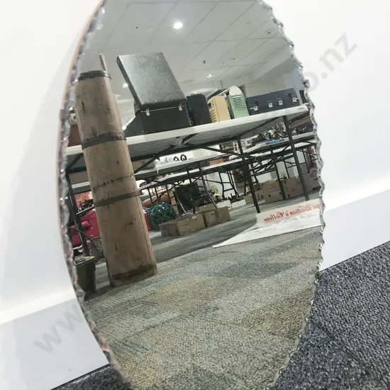 Large Oval Bevel Edged Wall Mirror with Other Smaller