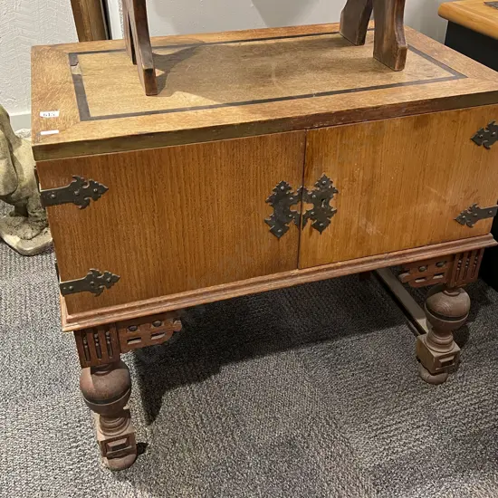 Low Two Door Oak Cabinet