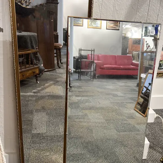 Rectangular Gilt Framed Wall Mirror and Other Mirror