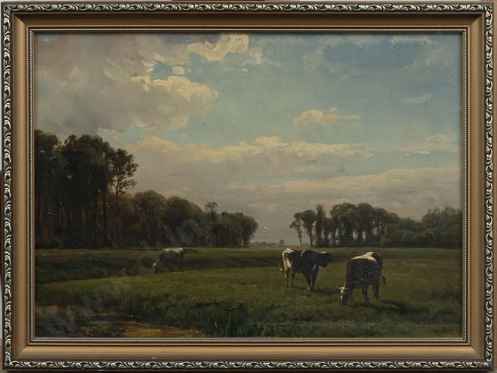 Willem Jan van den Berghe (Dutch 1823 - 1901) - Pastoral Landscapes (2) Image 1++