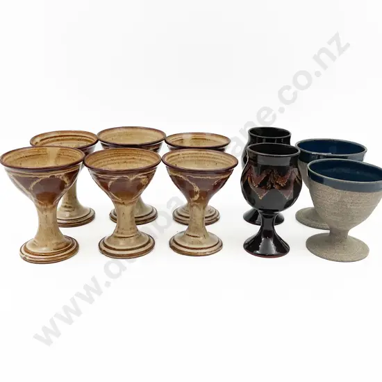 Ten Assorted Pottery Goblets