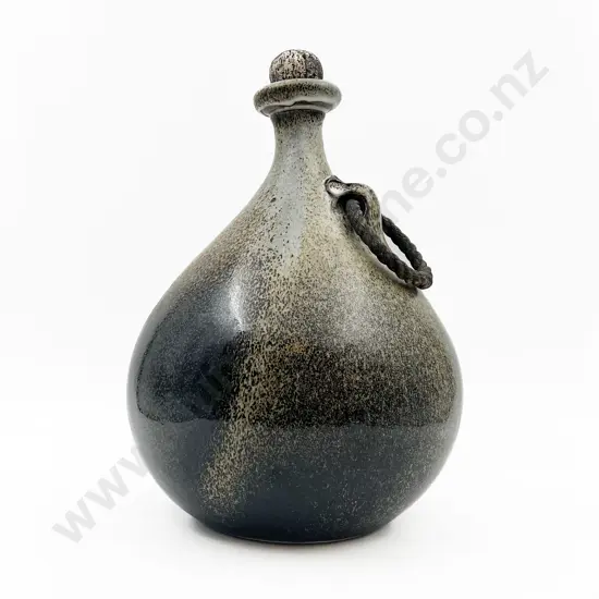 Pottery Bottle with Rope Handle