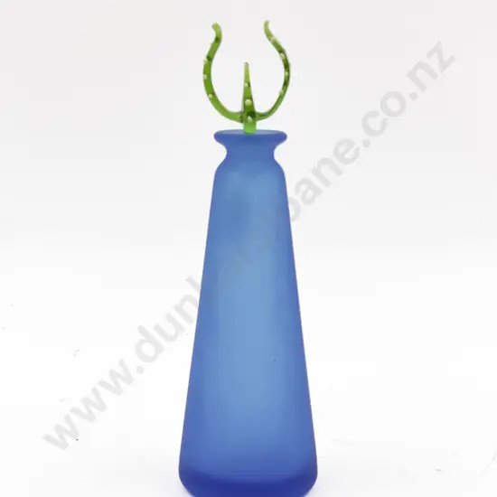 Stoppered Art Glass Vase Together with Two Pieces of Assorted Pottery