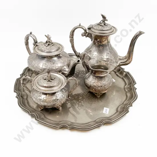 John Turton S/P Four Piece Tea Set on S/P Tray