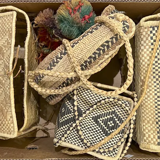 Box of Assorted Woven Bags etc