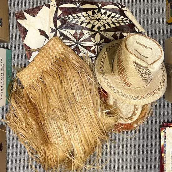Box of Assorted Including Woven Hats