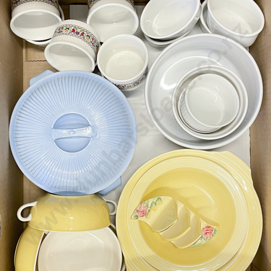 Box of Assorted Kitchen China Including RD and Wedgewood