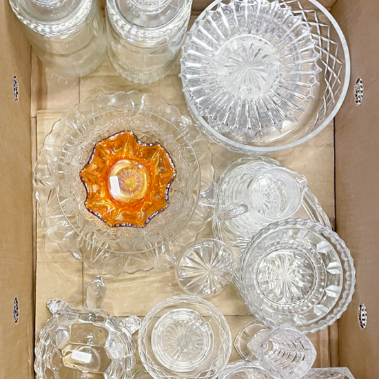 Box of Assorted Crystal and Glassware