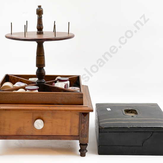 Vintage Sewing Box with Thread wheel