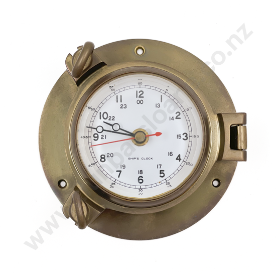 Circular Brass Ships Clock
