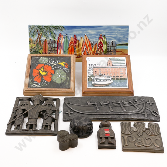 Small Quantity of Assorted Tiles and Assorted Irish Wallhangings