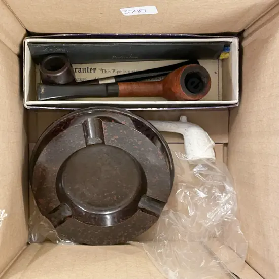 Quantity of Assorted Vintage Pipes with Ashtray