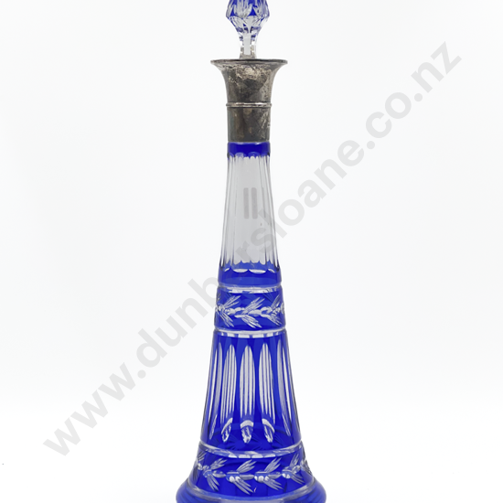 Flash Cut Conical Decanter with S/S Collar