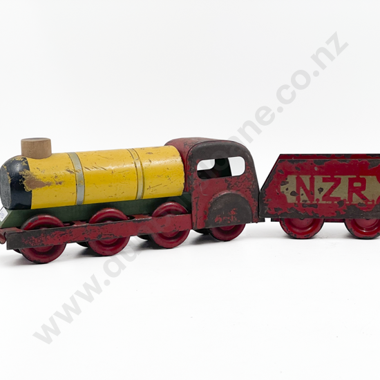 Vintage Tin Plate Locomotive and Tender NZR