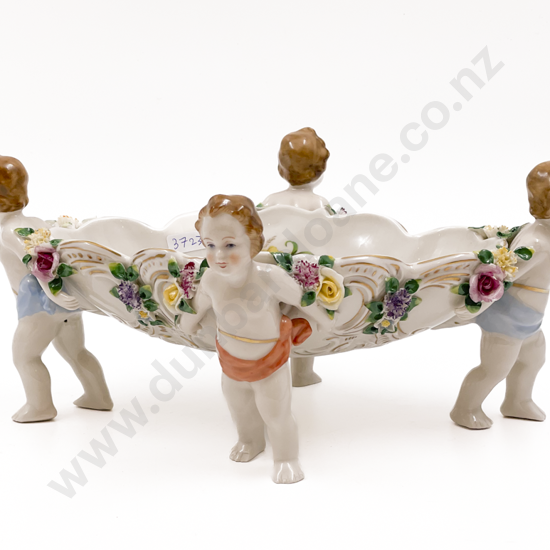 Dresden Floral and Figural Bowl