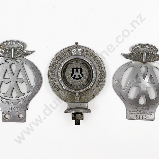 Three Vintage NZ Car Badges