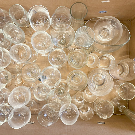Box of Assorted Crystal and Glassware