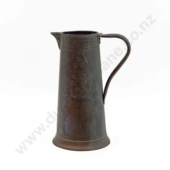 Copper Art Nouveau Jug