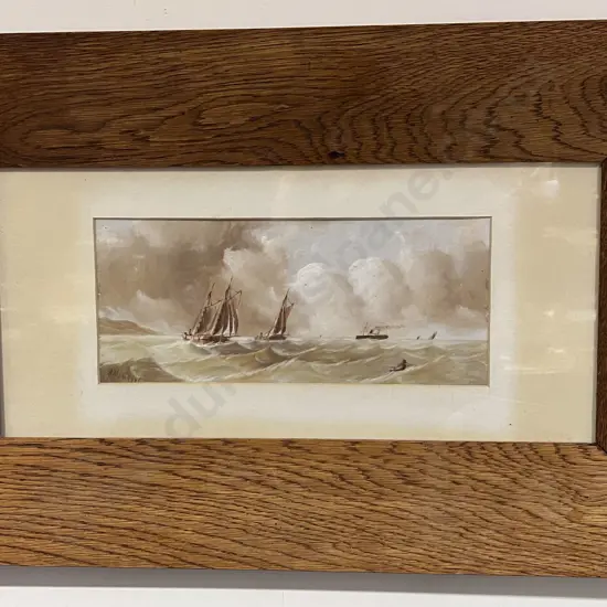 A. Montague - Coastal Scene - W/C