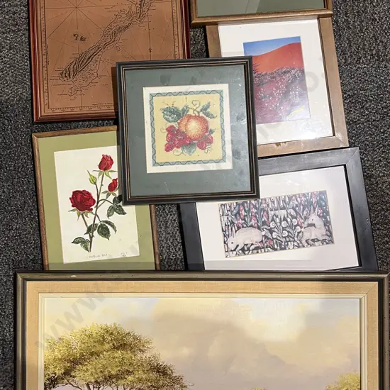 Seven Assorted Framed Works