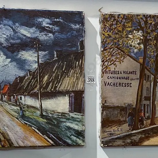 Two Vintage Prints on Canvas