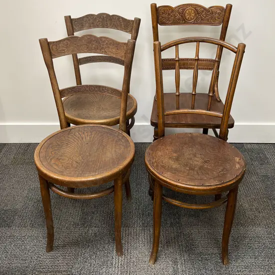 Four Assorted Bentwood Chairs