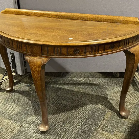 Oak Demi Lune Hall Table