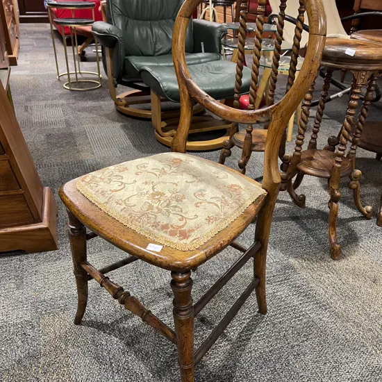 Walnut Balloon Back Side Chair