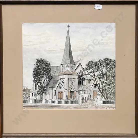 John Clere - Chapel Scene - W/C and Ink