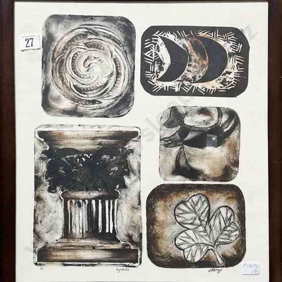 Eve Briggs - Symbols - Hand Coloured Etching