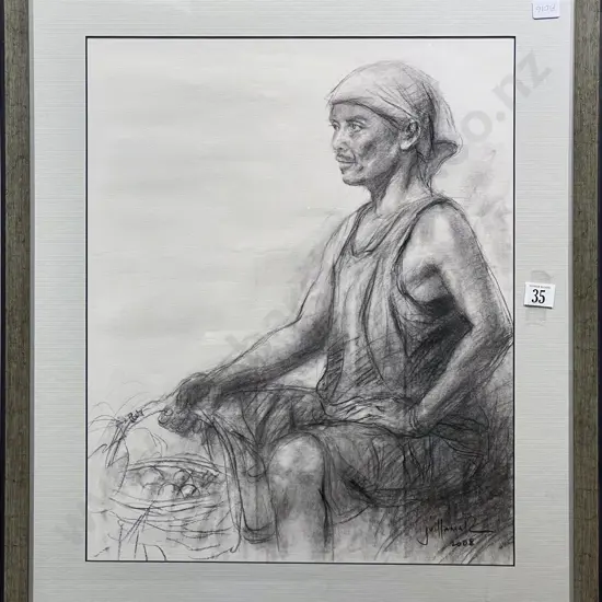 Unknown Artist  - Portrait - Pastel and Pencil on Paper