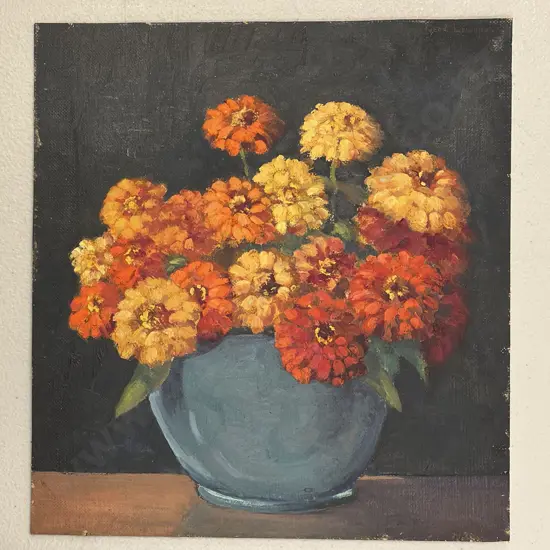 George Lewens - Floral Still Life - Oil on Board