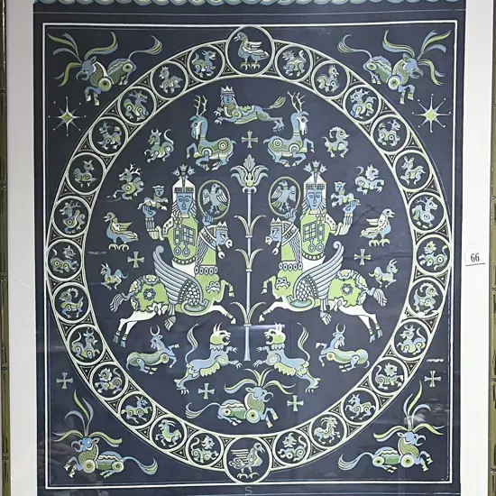 Batik Work in Faux Bamboo Frame